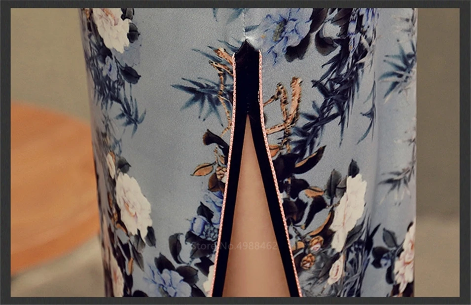 Китайское традиционное платье Cheongsam Qipao для женщин и девушек, вечерние, свадебные Модные Винтажные ретро атласные Короткие Платья с цветочным принтом