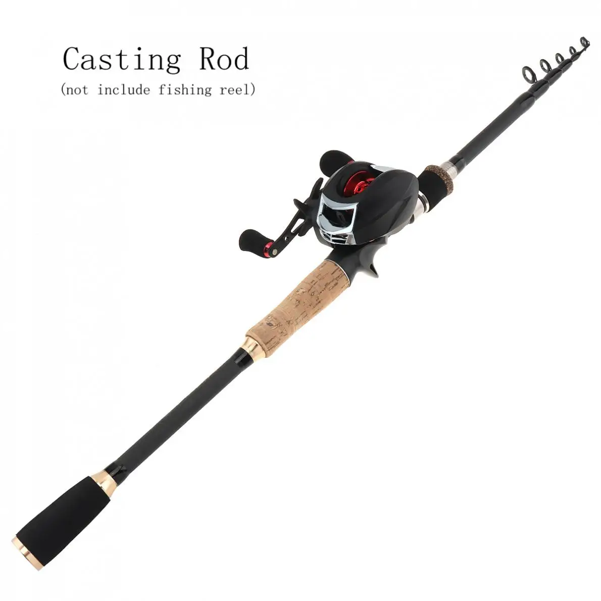 2.4m Simulation Wood Grain 6 Section Carbon Fiber Lure Fishing Rod Ultra Light Spinning / Casting Fishing Pole