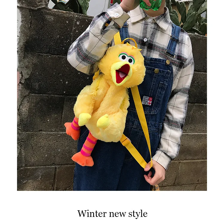 Japanese And Korean Style Cute Plush Cartoon Best Friend Backpack Students Versatile Trend Backpack Stuffed Toy Soft Girl Bag