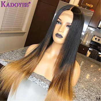 

Ombre Straight Lace Front Human Hair Wigs With Brown Tail Colored Human Hair Wig 13x6 Lace Front Wig Malaysia Remy Hair Long Wig