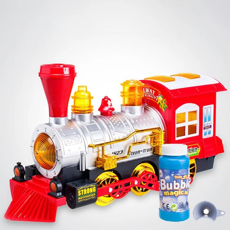 

1pcs Extra Large Automatic Blowing Bubble With Music Light Locomotive Electric Model Educational Children Gifts