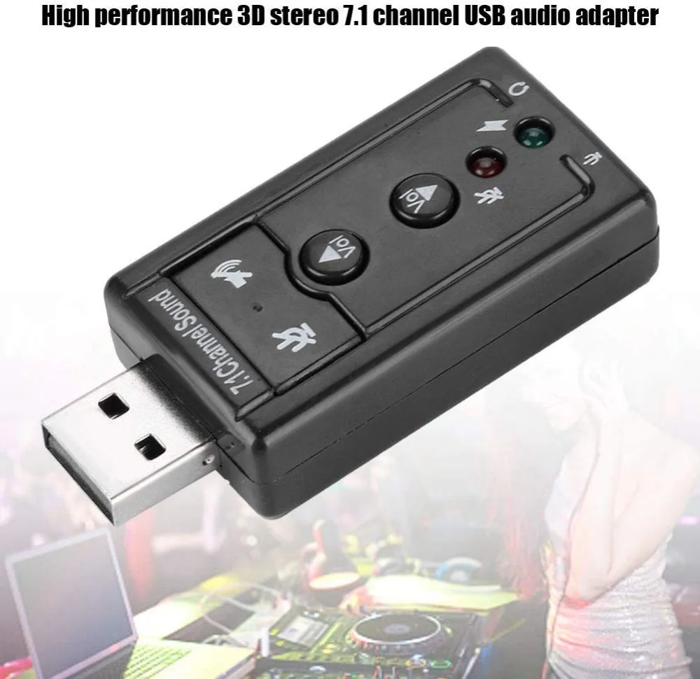 Легкий 7,1 USB стерео аудио адаптер внешняя звуковая карта для Windows XP/2000/Vista/7 3D Звуковая карта USB для ПК и ноутбука