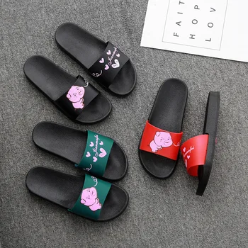 

Fashion Women Slippers Women Shoes Cartoon Cute Piggy Printed Panda Duck Bear Shoes Outdoor Indoor Home Non-slip Slides
