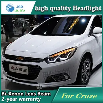 

Car styling case for Chevrolet Cruze 2015 Headlights LED Cruze Headlight DRL Lens Double Beam HID Xenon Car Accessories