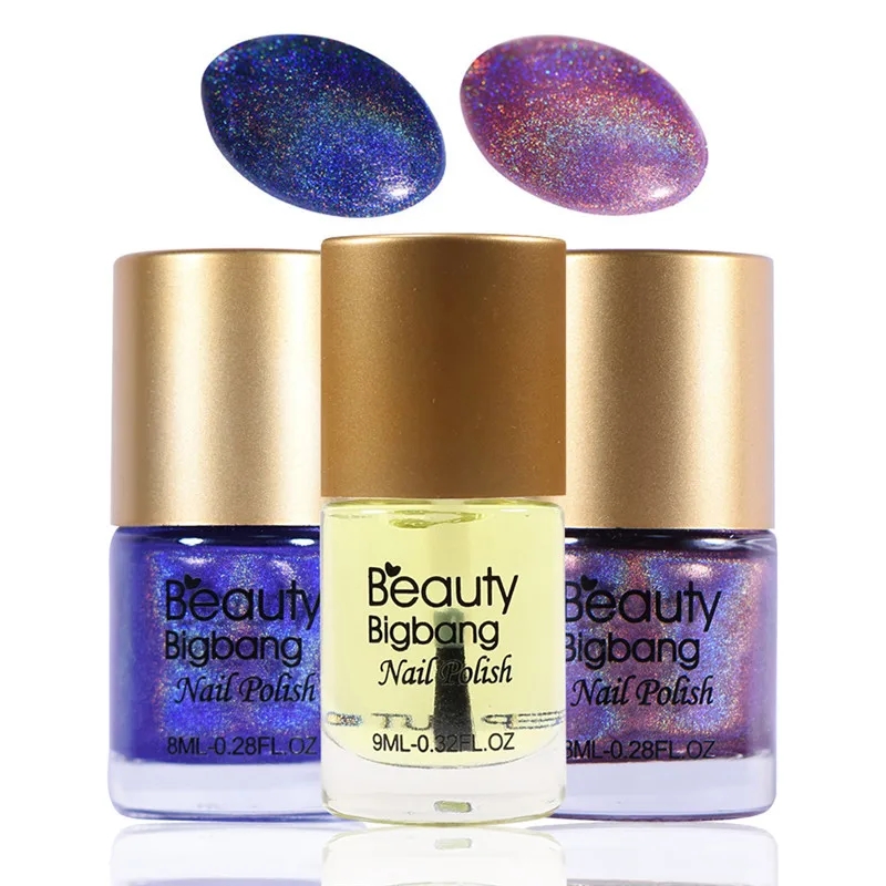 BeautyBigBang лак для ногтей 9 мл 3 бутылки голографический лак для ногтей блеск лак для ногтей Набор лаков