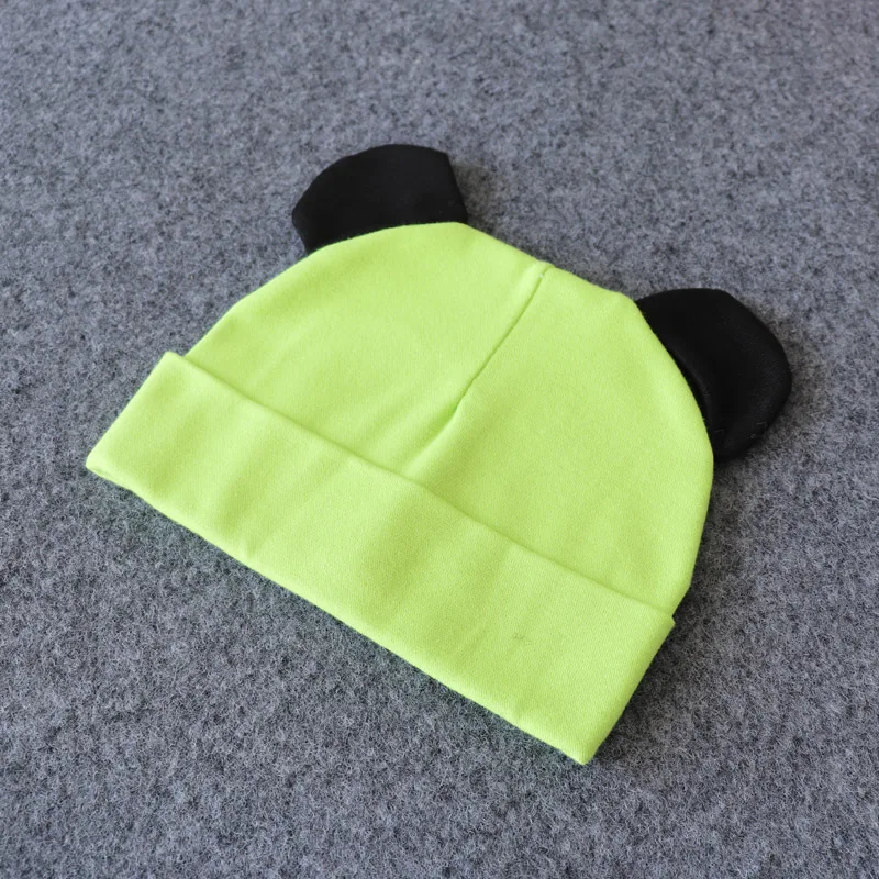 New boy and girl baby spring and autumn and winter baby hat 0-24 months children cartoon ear cap newborn cotton cap beanies - Цвет: Серебристый