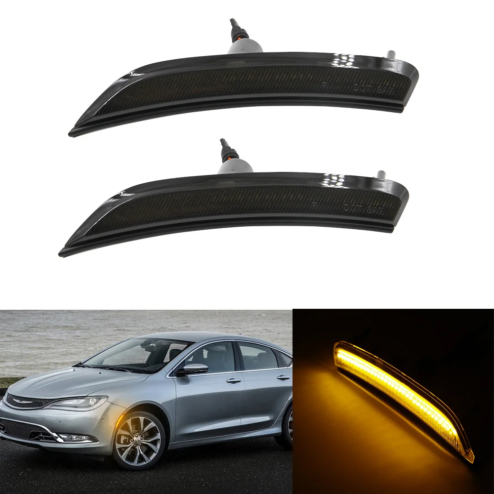 2X Передняя Янтарная фотолампа для 2015 2017 Chrysler 200 дымовая линза|Сигнальная лампа| |