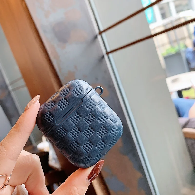 Чехол из ТПУ с текстурой переплетения для Airpods, модный темно-зеленый тонкий мягкий защитный чехол для наушников Airpods 2, чехол