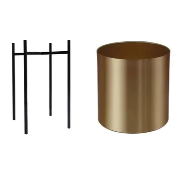 

NEW-10 x 10 x 22cm Metal Flower Pot Simple Decorative Vase Iron Flower Stand Home Decoration Stand