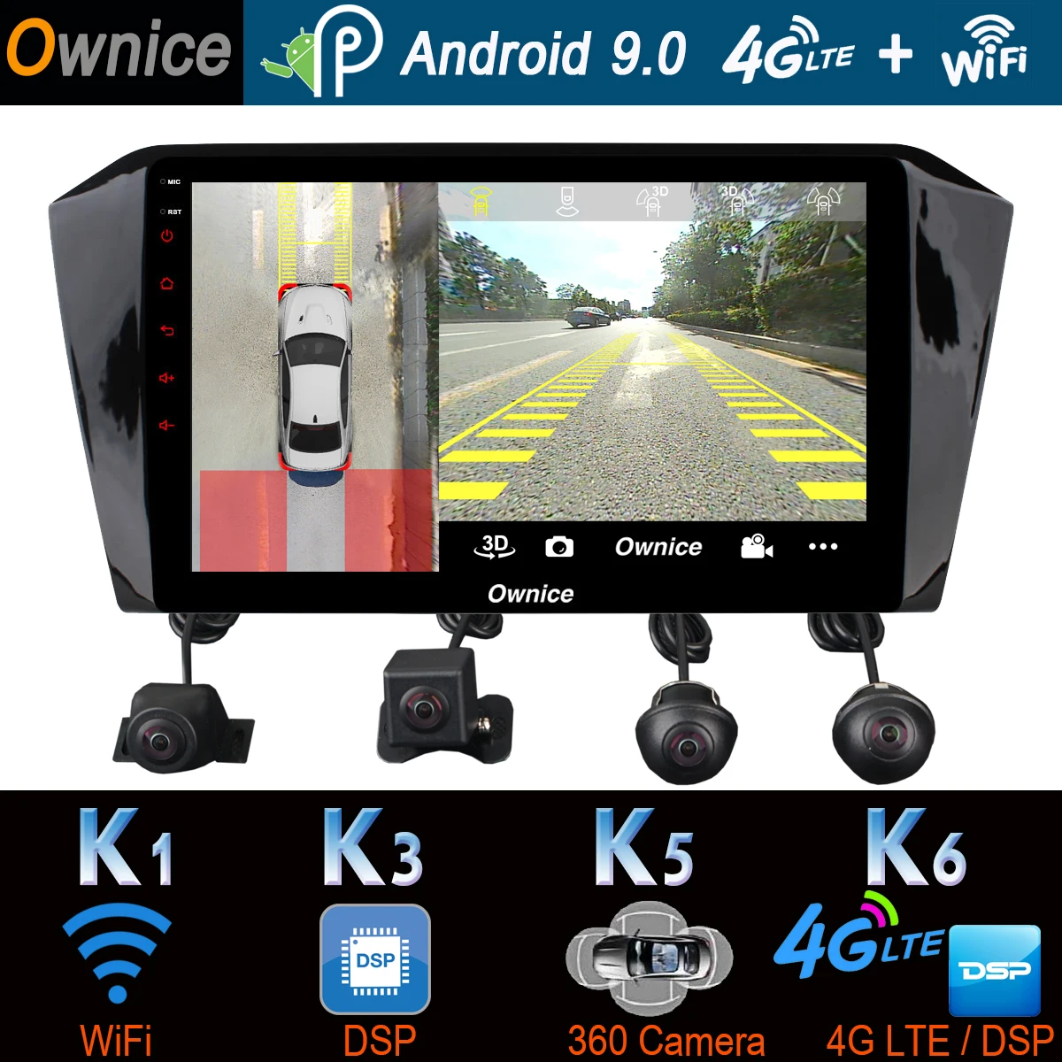 360 ° 4×AHD камера 4G WiFi Android 9,0 4 Гб+ 64 Гб DSP SPDIF CarPlay Автомобильный плеер для VW Passat B8 gps радио