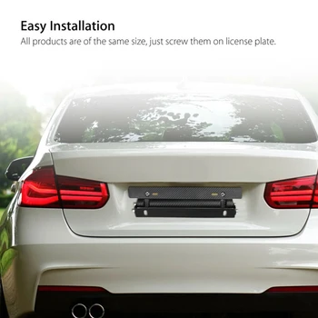 

Accessories License Plate Frame Black Exterior Trim Adjustable Carbon Fiber style