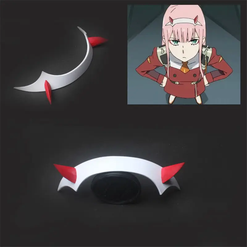 

DARLING in the FRANXX 02 ZERO TWO Cosplay Prop Headband Devil Horn Hairband Hairclip Headwear Halloween Cosplay Prop