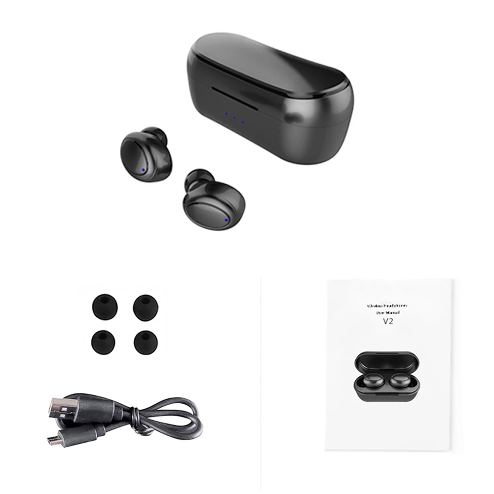 Noise Cancelling Bluetooth Wireless Headset Mini TWS Earphones Earbuds with Mic for iPhone Samsung LG G Stylo G6