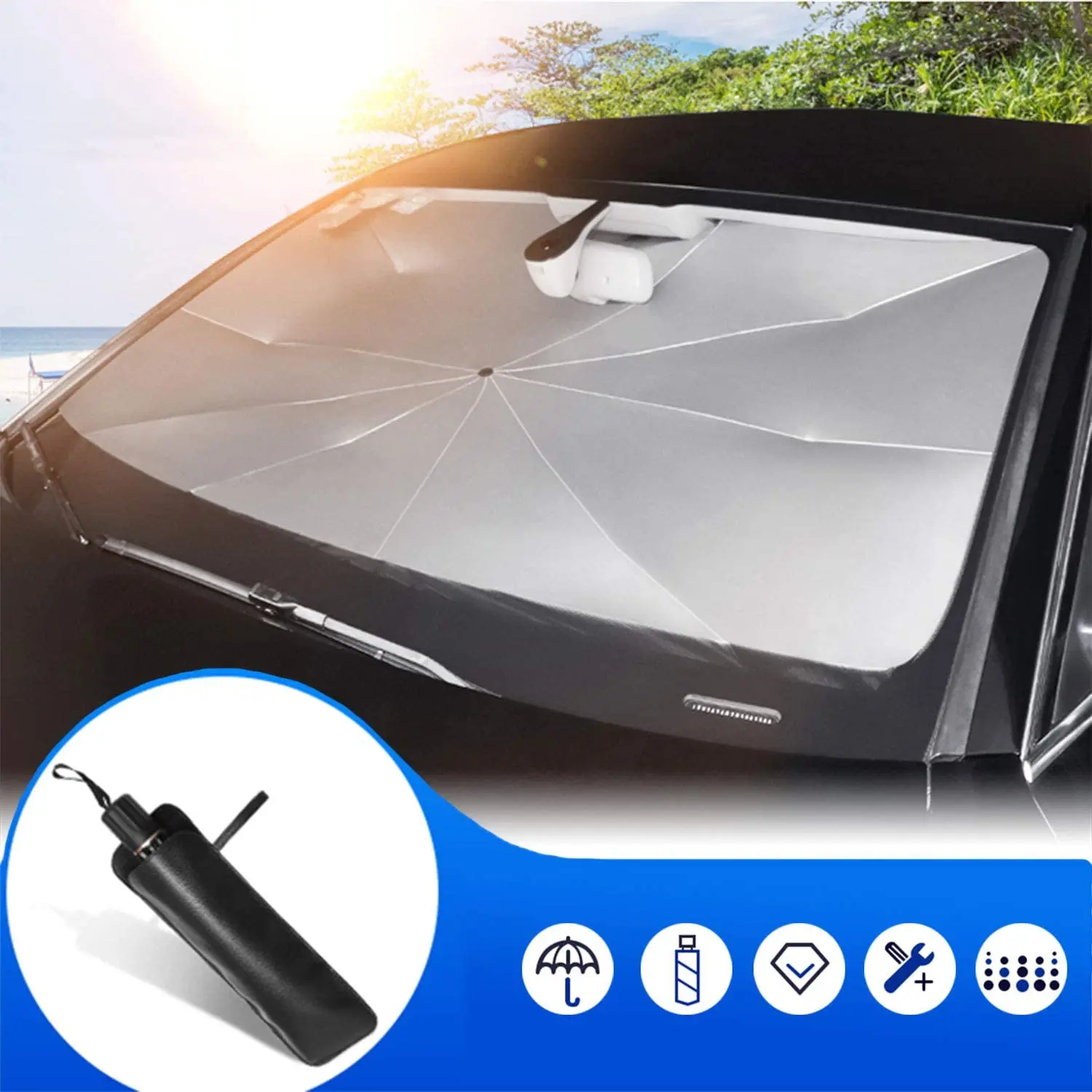 Foldable Car Windshield Sunshade Front Window Cover Visor Sun Shade