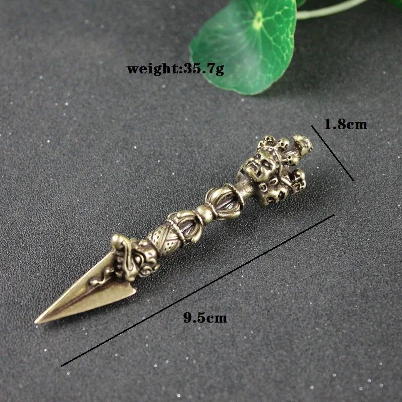 Pure Copper Buddha Instrument Ba Jin Just Vajry Pestle Feng Shui Ornament Home Decoration Antique Brass Desk Decor Retro Crafts