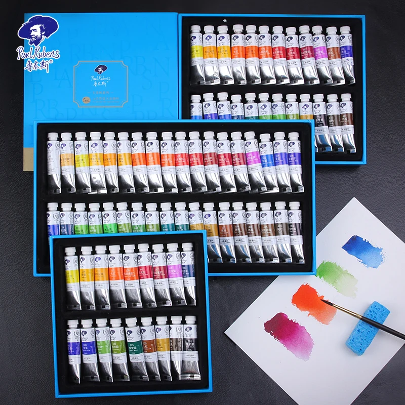 Paul Rubens 5ml Liquid Watercolor Paint Tube Set Water Color Paints Acuarelas for Painting Drawing Art Supplies Stationery