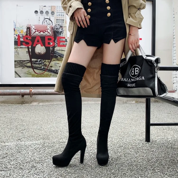 

Big Size 9 10 11 12 thigh high boots knee high boots over the knee boots women ladies boots shoes woman winter boots women
