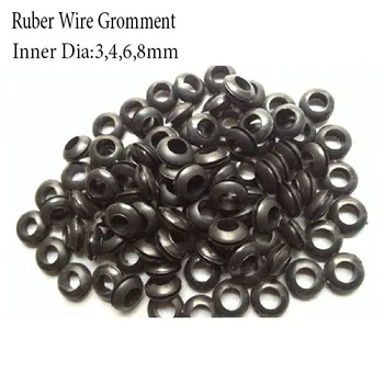

Inner 3 mm 1000pcs black wire grommet,machine wire output,electrical outlet two sides wire protection rubber plastic grommet