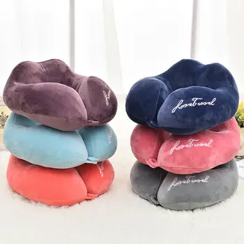 

U Shaped Memory Foam Neck Pillows Soft Travel Pillow Neck Cervical Airplane Pillow 30*28*14CM Cervical Travel Healthcare Bedding