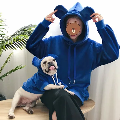 Blue Худи для домашних собак, пальто, мягкая хлопковая одежда для собак, 4 цвета, маленькие и большие размеры, куртка для собак, толстовка, свитер с капюшоном для собак - Цвет: Blue