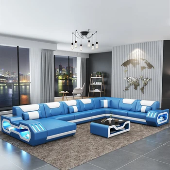 

Hot sale sofa set living room sofa design LED lamps sofa cama диван