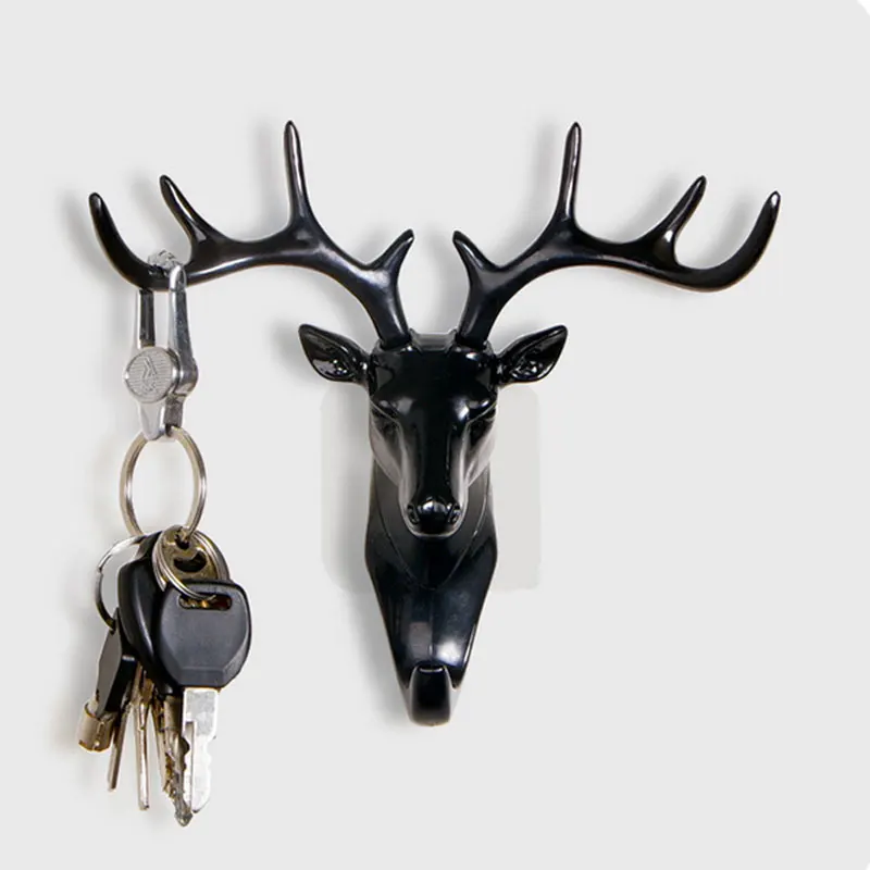 

Creative Hook Wall Hanging Hook Vintage Deer Head Antlers Wall Mounted Holder for Hat Scarf Key Hanger Rack Wall Decoration