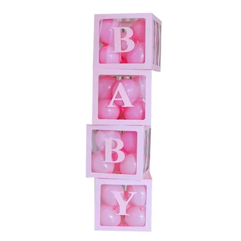 

4Pcs 12 inch Square Transparent Boxes Special Party Decoration Balloon Packing Boxes