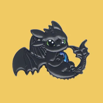 

O213 Wholesale 10pcs/lot Movie Dragon Metal Enamel Pin Brooches Cartoon Metal Brooch Denim Hat Badge Jewelry