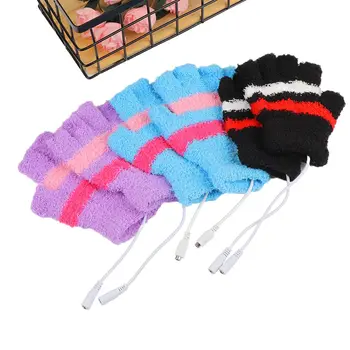 

Unisex Winter Electric USB Heatting Color Hand Warming Gloves +USB Cable For Men Women 3 Colors High Quality