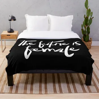 

The future is female white Blanket Wool Flannel Plush Blanket Bedspread For office Sherpa Blanket Couch Quilt Cover Travel