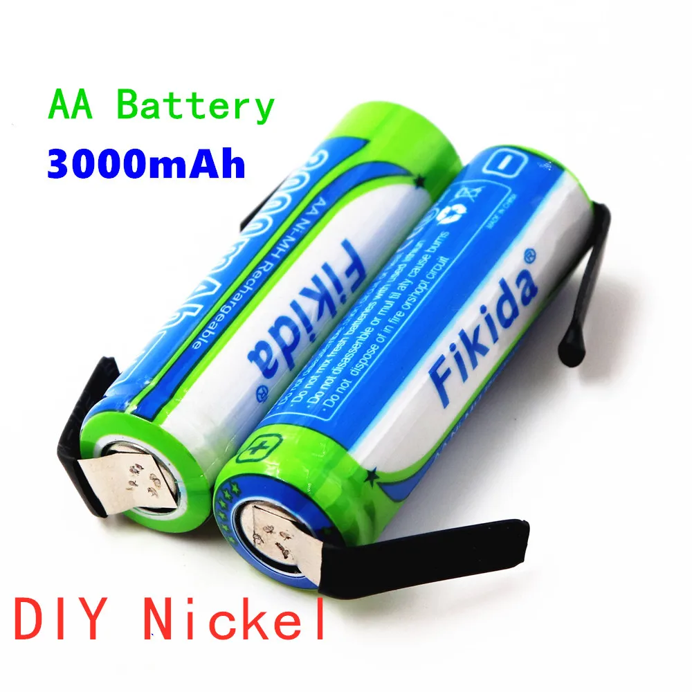 100% New AA Rechargeable Battery 1.2V 3000mAh NiMH 14430 with Solder Pins for DIY Electric Razor Toothbrush Toys | Электроника