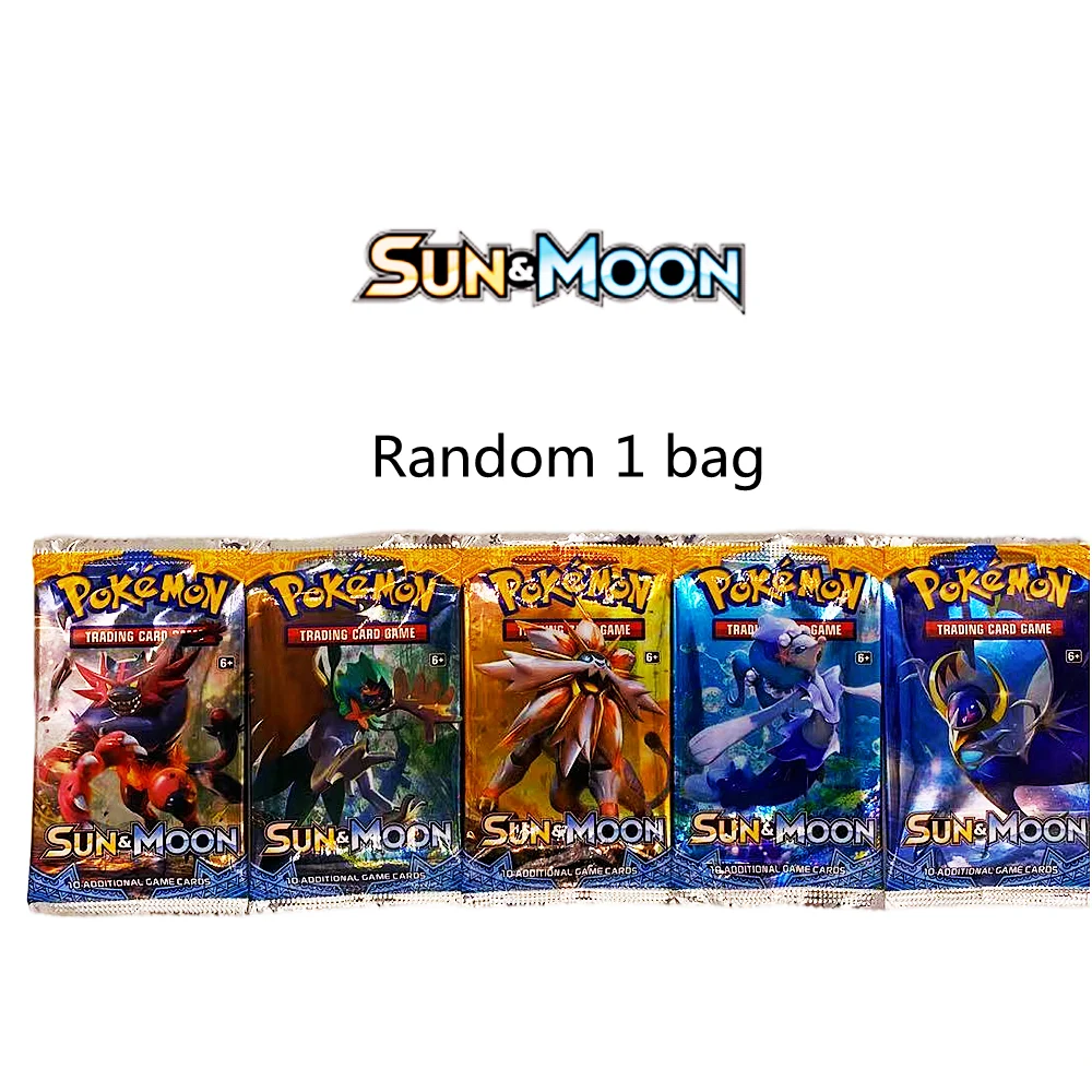 Random 1 bag of Pokemon game Battle Card English collection Pikachu spray fire dragon children's toy card Cartoon blind bag card