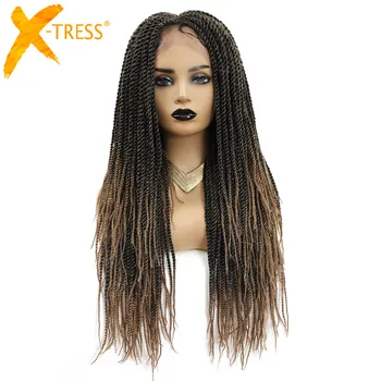 

X-TRESS T1B/27 Colored Synthetic Senegalese Twists Braiding Hair Wigs For Black Women Low Temperature Fiber Crochet Hairstyle