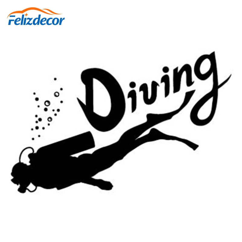Black/Silver Diving Club Scuba Diver Fashion Car Styling Car Accessories Stickers Vinyl Decoration C408 - Image 2