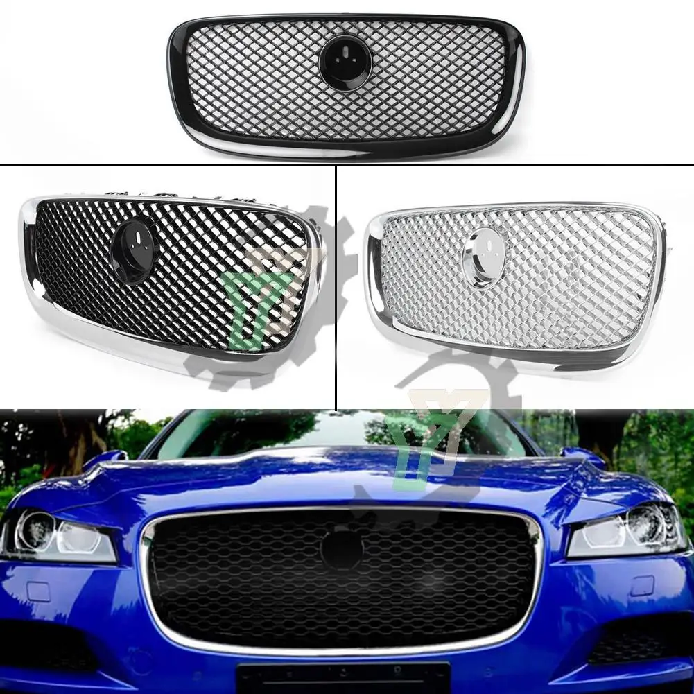 Car Front Grille Upper Radiator Grill Exterior Racing Grills Mesh Grid Bumper For Jaguar XF XFR X250 2012 2013 2014 2015 | Автомобили и
