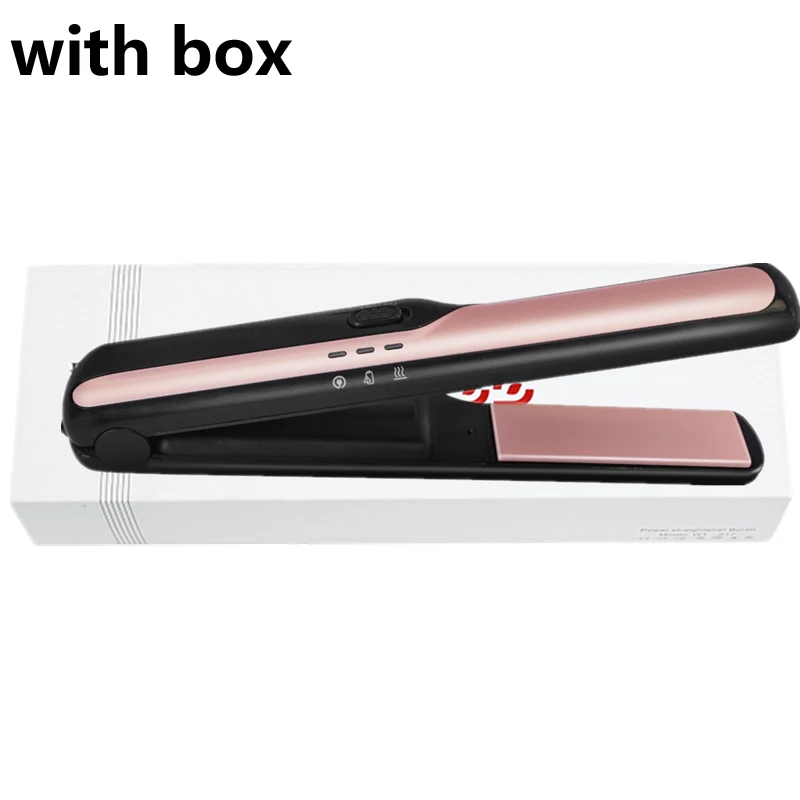 Black gold with box USB выпрямляющий беспроводной выпрямитель перезаряжаемый Регулируемый температурный утюжок для волос портативный салонный Модный Инструмент для волос 2400 мАч - Цвет: Black gold with box