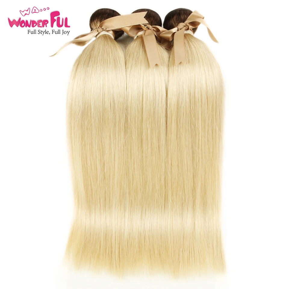 

Dark Root Honey Blonde Ombre Hair Bundles T4/613 Peruvian Straight Hair 613 Bundles 100g Remy Human Hair Weave