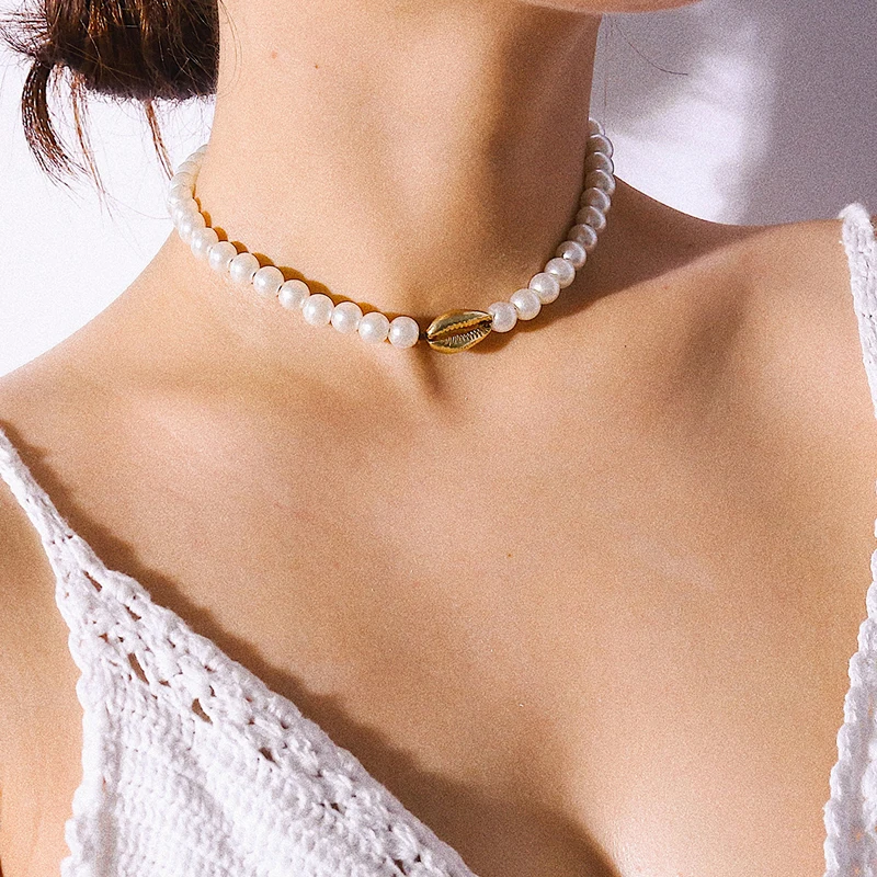 

Artilady Pearl Choker Necklace for Women Shell Statement Necklace Jewelry Party Gift Drop Shipping