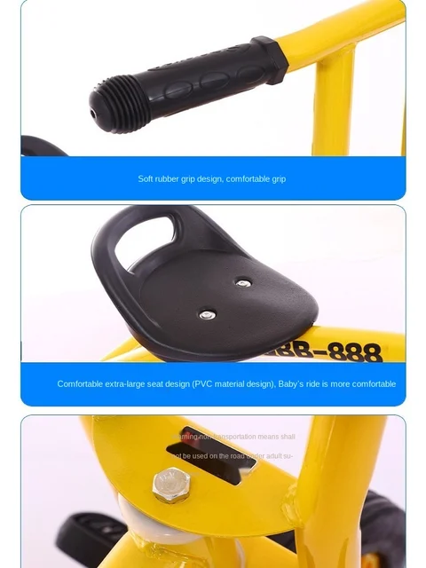 LazyChild Kindergarten Children's Tricycle Three-person Bicycle Preschool Stroller Manned Bicycle 2021 New Dropshipping 4