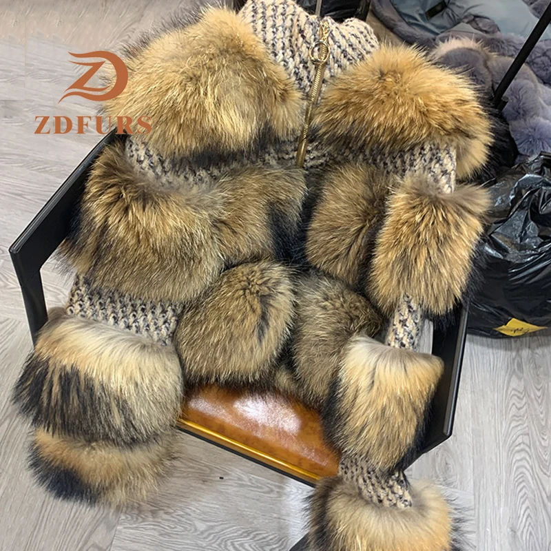 Sale ZDFURS* 2019 Winter Jacket Women Parka Real Fur Coat Natural Raccoon Fur Woolen Coat Bomber Jacket Korean Streetwear Oversize 5 Sale ZDFURS* 2019 Winter Jacket Women Parka Real Fur Coat Natural Raccoon Fur Woolen Coat Bomber Jacket Korean Streetwear Oversize 5