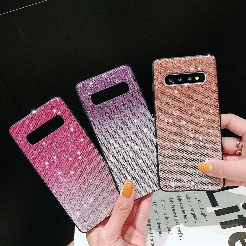 Роскошный блестящий чехол накладка из поликарбоната с блестками для Samsung Galaxy S9 S10