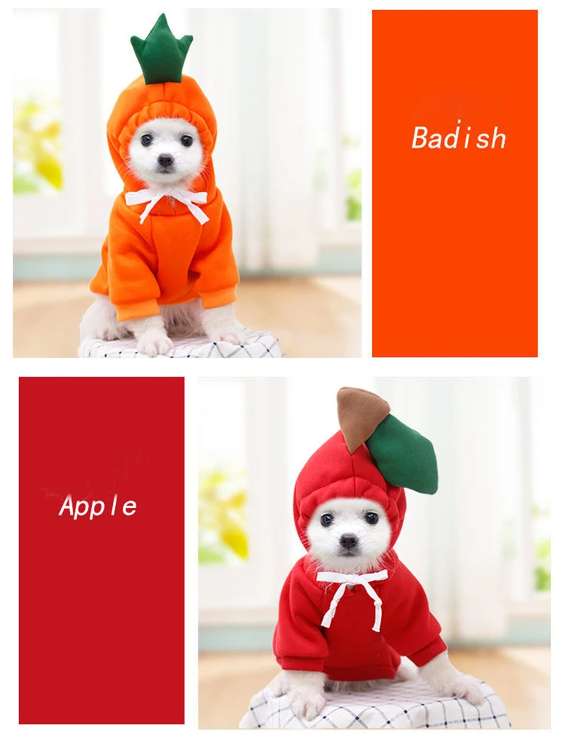 Hooded Sweatshirt Fruit Warm Coat Sweater Costume Dog Cat