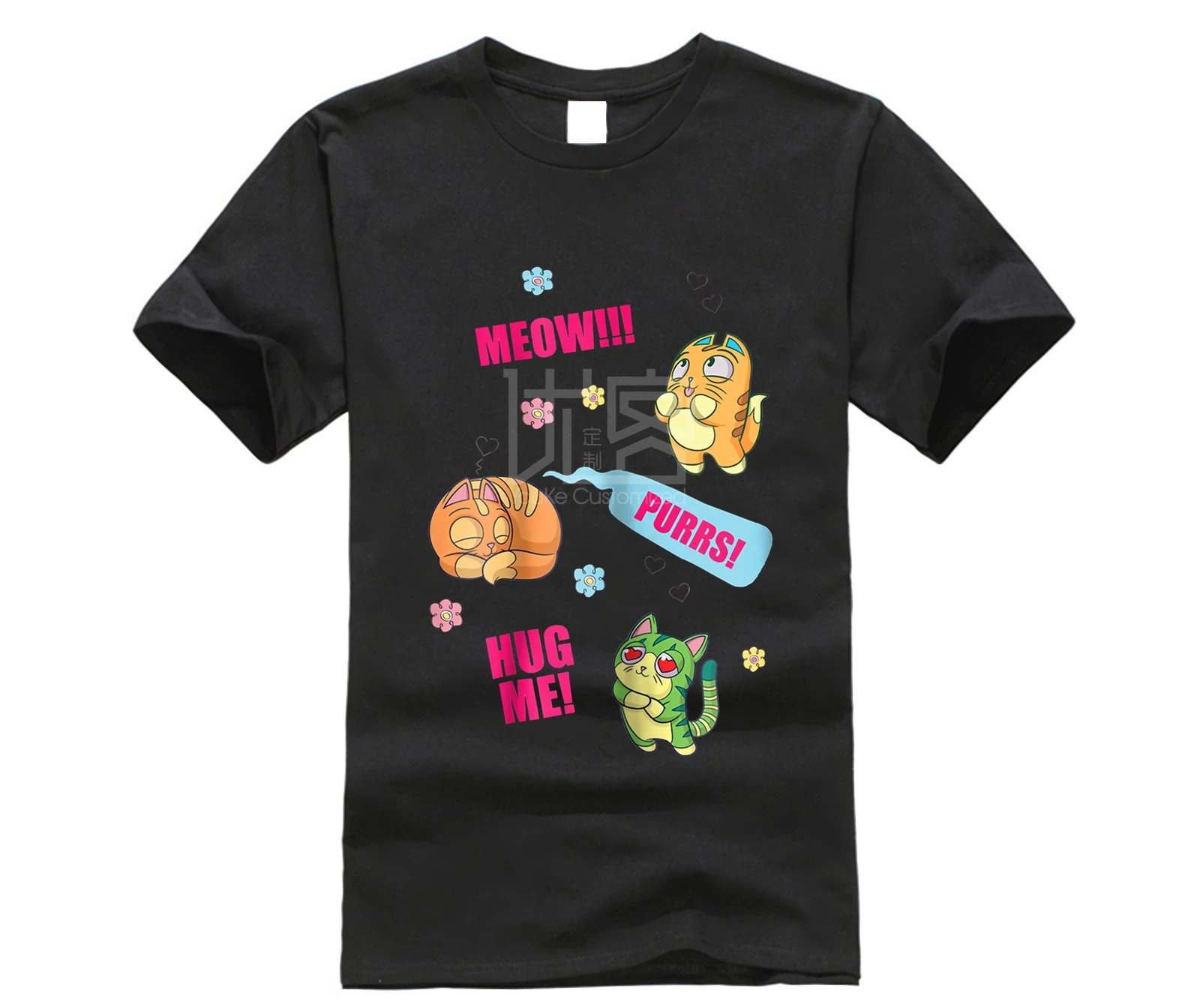 Брендовая мужская Футболка Lost Kitties, футболка для девочек, Meow, Purrs, Hug Me, Humor, футболка, хлопок, топы, графический Повседневный Топ с коротким рукавом