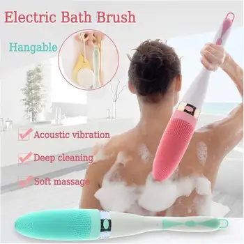 

Electric Bath Brush Shower Massager Long Handle Waterproof Body Silicone Household Spa System Health Care Deep-Cleansing Tools