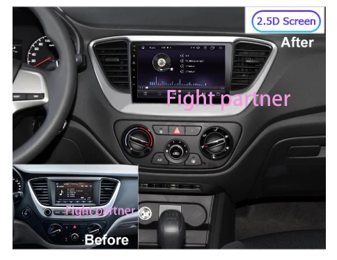 Flash Deal android 9.0 car radio multimedia player gps For Hyundai Solaris Verna Accent 2017 2018 car dvd navigation stereo 1