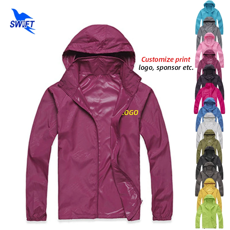 Couples Hooded Sunscreen Jacket Men Women Waterproof Hiking Coat Outdoor Sun Protective Sportswear Thin Tops Customize