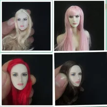 

In Stock 1/6 Beauty Female Figure Accessory Vikings Head Sculpt Carved with Pink/Red/Brown/Golden Hair Model for 12'' Body