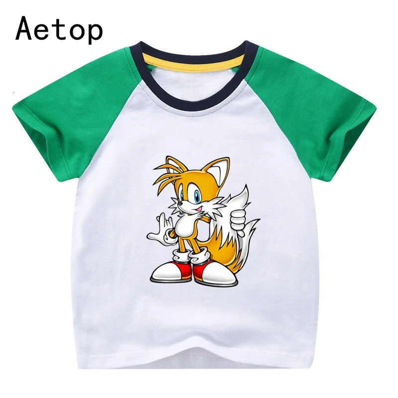 Футболка для мальчиков и девочек с изображением Соника amy rose hedgeg смешного цвета детские летние топы с круглым вырезом, Детская футболка с героями мультфильмов одежда для малышей
