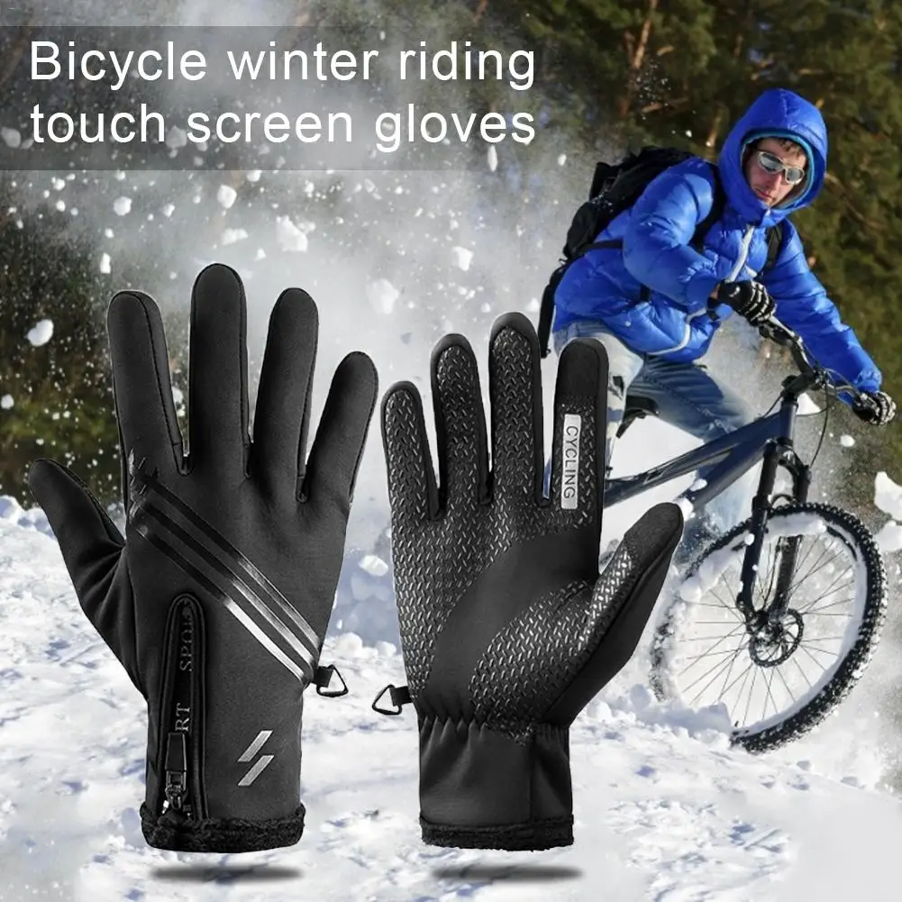 Waterproof Windproof Thermal Gloves Winter Touch Screen Warm Gloves for Cycling Riding Running Outdoor Sports