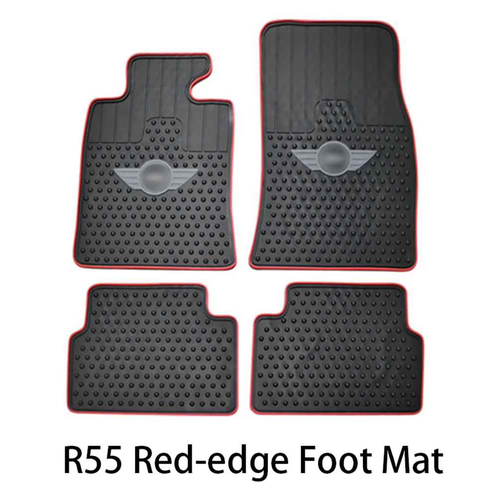 Автомобильный коврик нескользящий ковер резиновые коврики для ног для Mini Cooper S JCW Clubman F54 F55 F56 F60 R55 R56 R60 земляк аксессуары - Название цвета: R55 Red-edge Mat